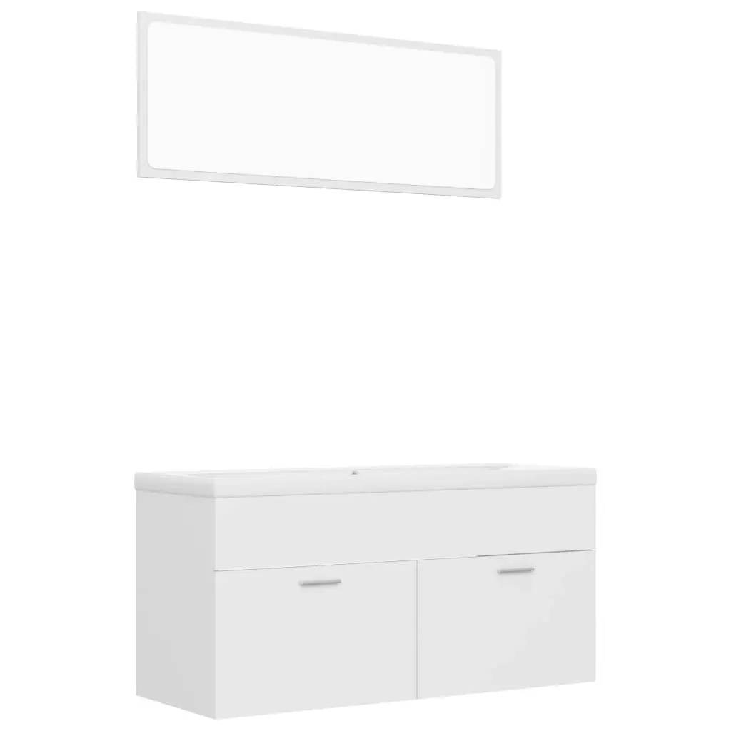 Bathroom Furniture Set White Engineered Wood 3070892