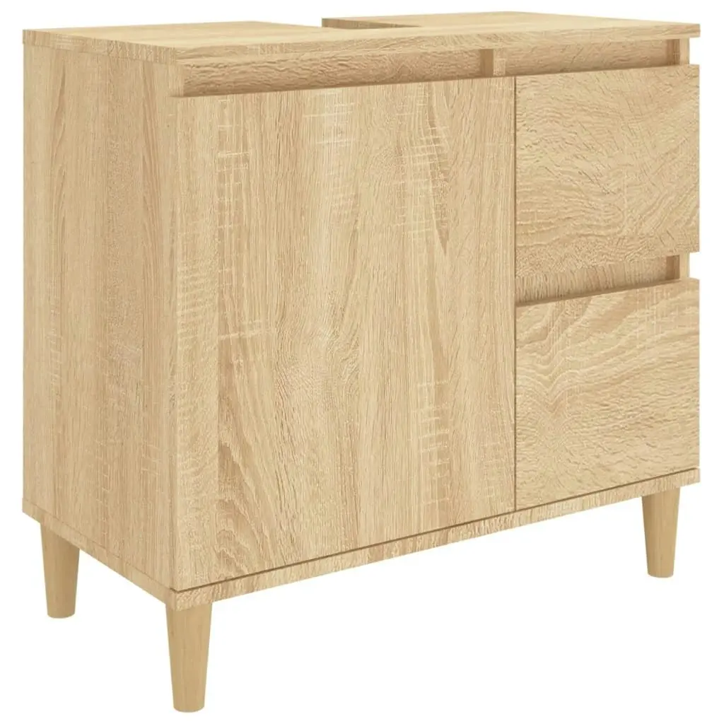 Bathroom Cabinet Sonoma Oak 65x33x60 cm Engineered Wood 819823