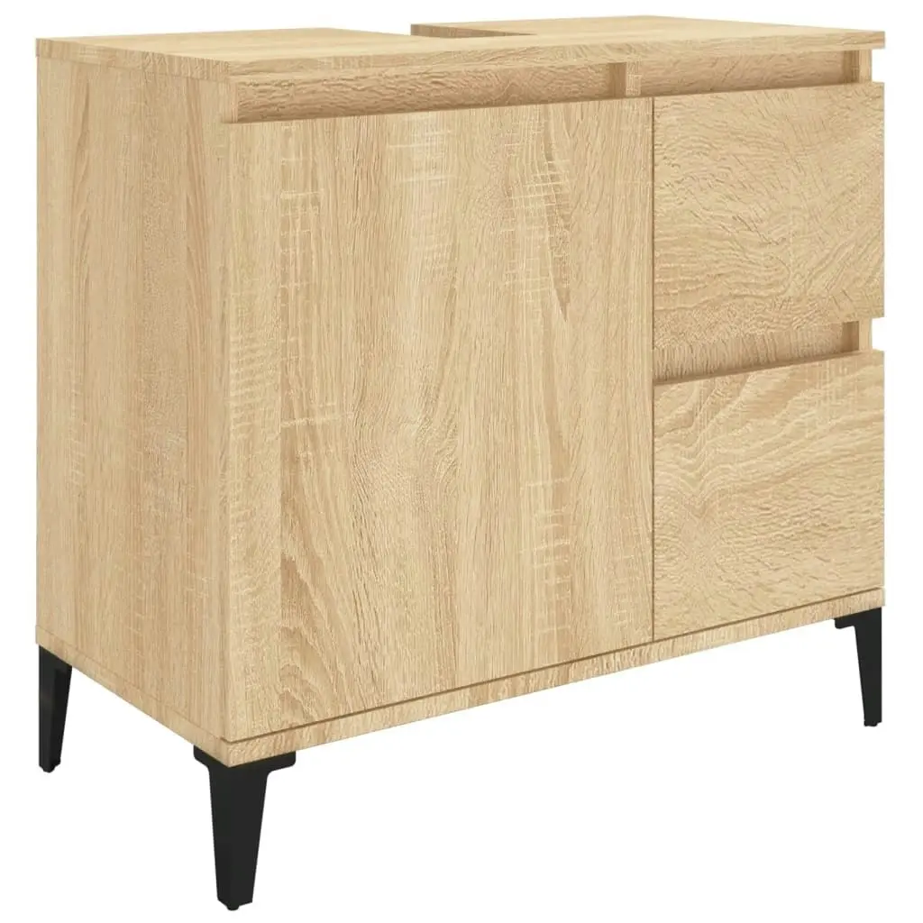 Bathroom Cabinet Sonoma Oak 65x33x60 cm Engineered Wood 819831