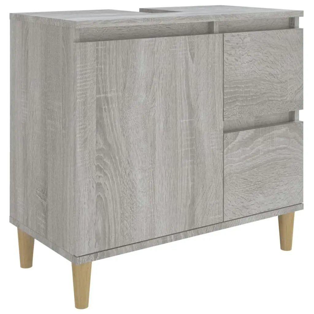 Bathroom Cabinet Grey Sonoma 65x33x60 cm Engineered Wood 819826