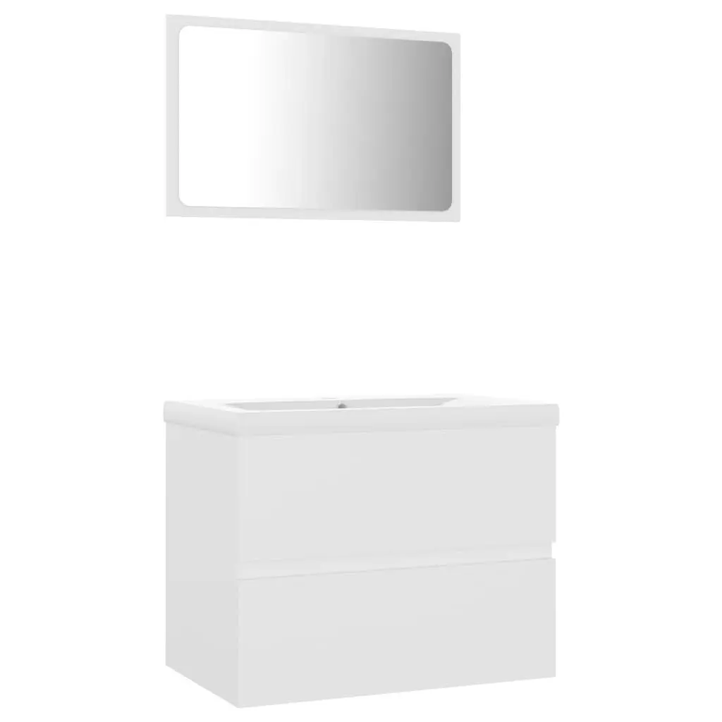 Bathroom Furniture Set White Engineered Wood 3071585