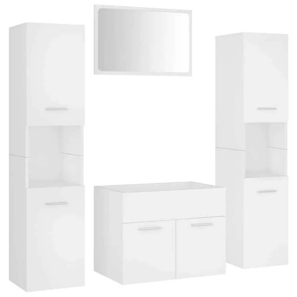 Bathroom Furniture Set White Engineered Wood 3071045