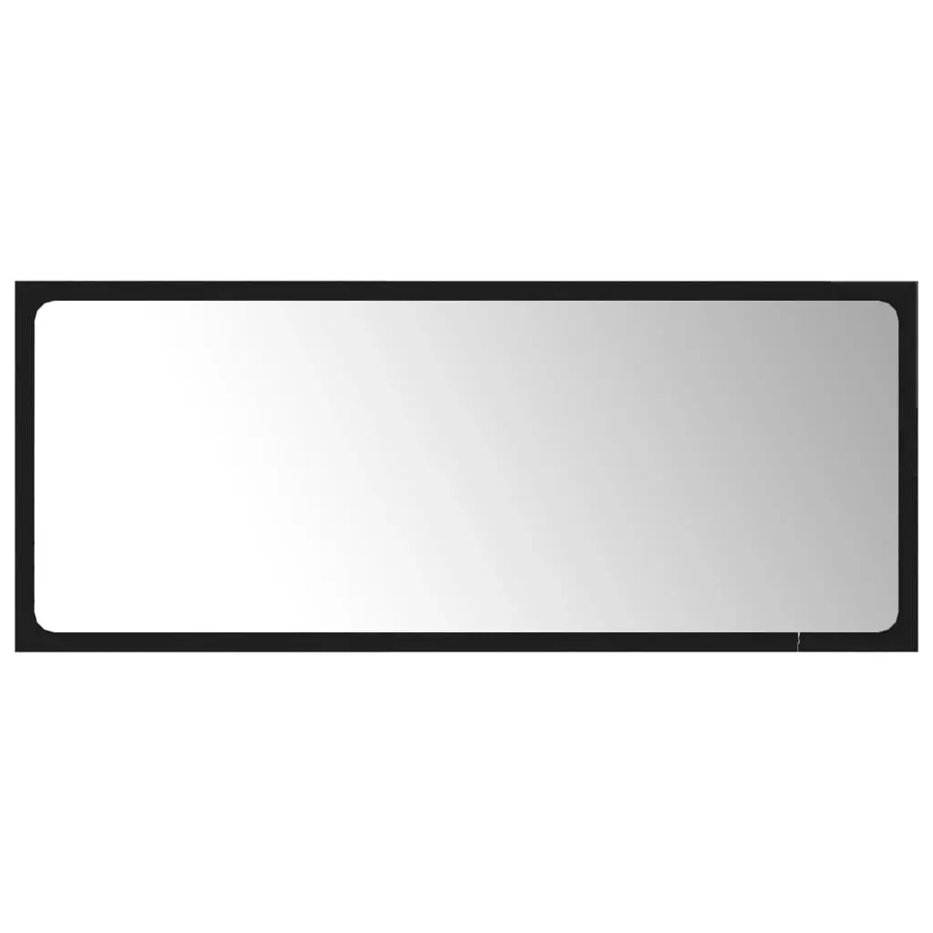 Bathroom Mirror Black 90x1.5x37 cm Engineered Wood 804623