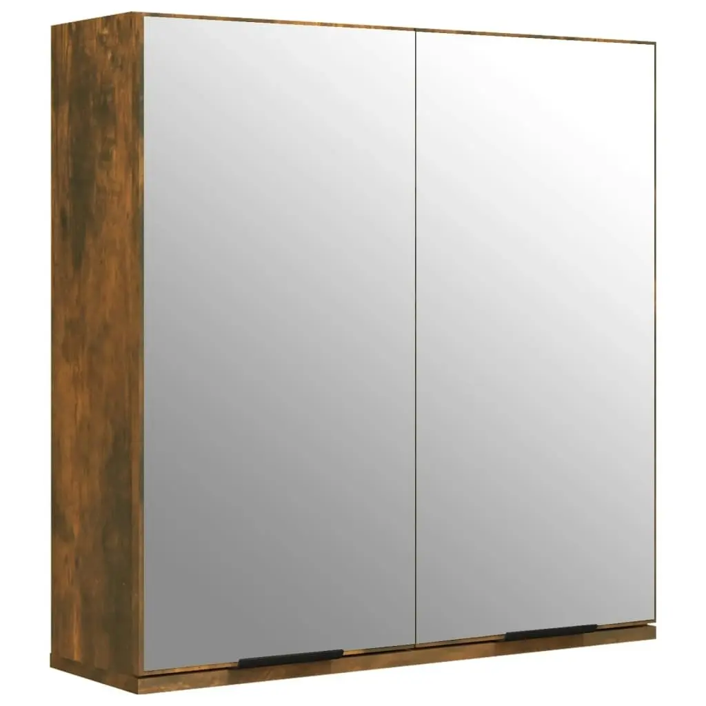 Bathroom Mirror Cabinet Smoked Oak 64x20x67 cm 817066