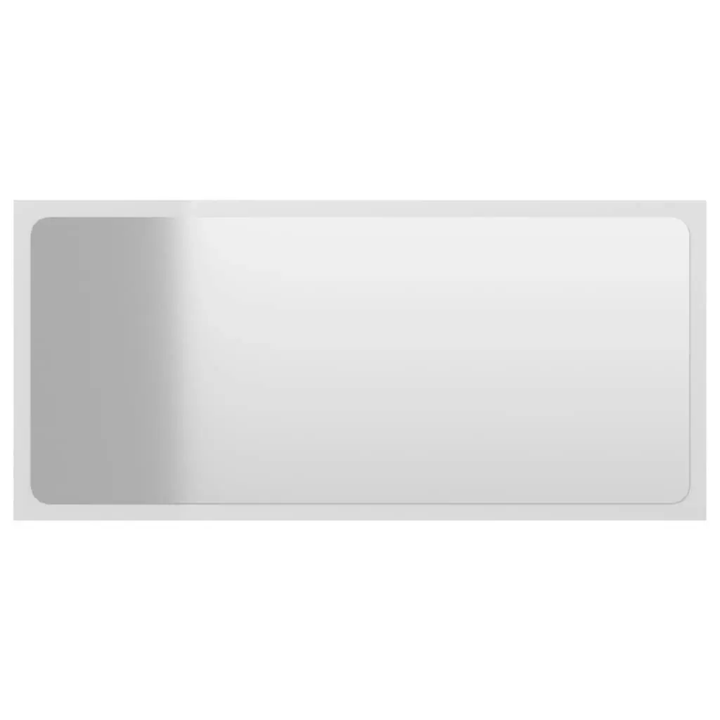 Bathroom Mirror High Gloss White 80x1.5x37 cm Engineered Wood 804619