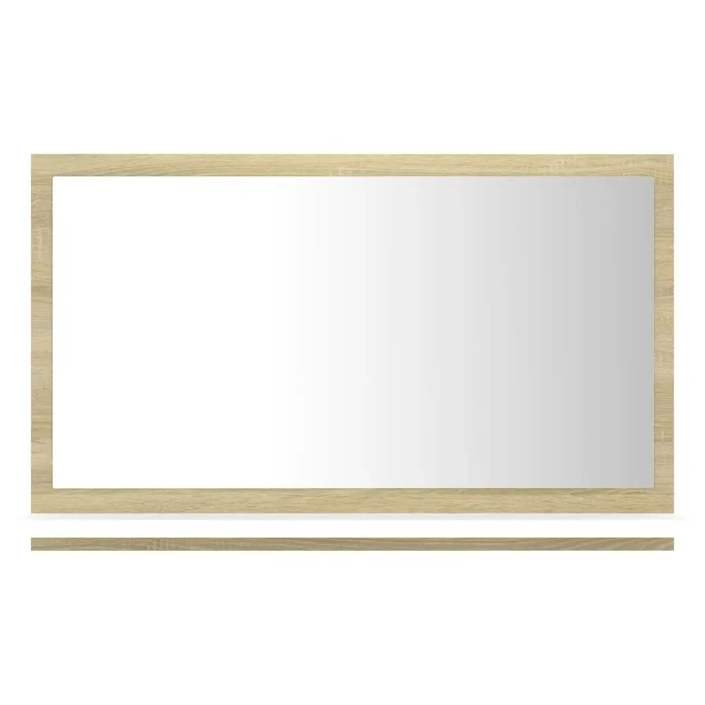 Bathroom Mirror White and Sonoma Oak 60x10.5x37 cm Engineered Wood 804567