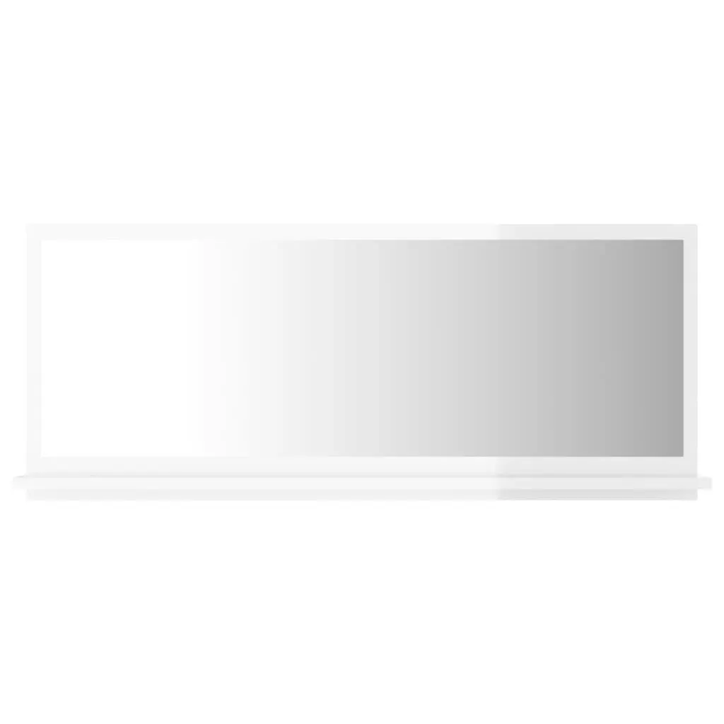 Bathroom Mirror High Gloss White 90x10.5x37 cm Engineered Wood 804586