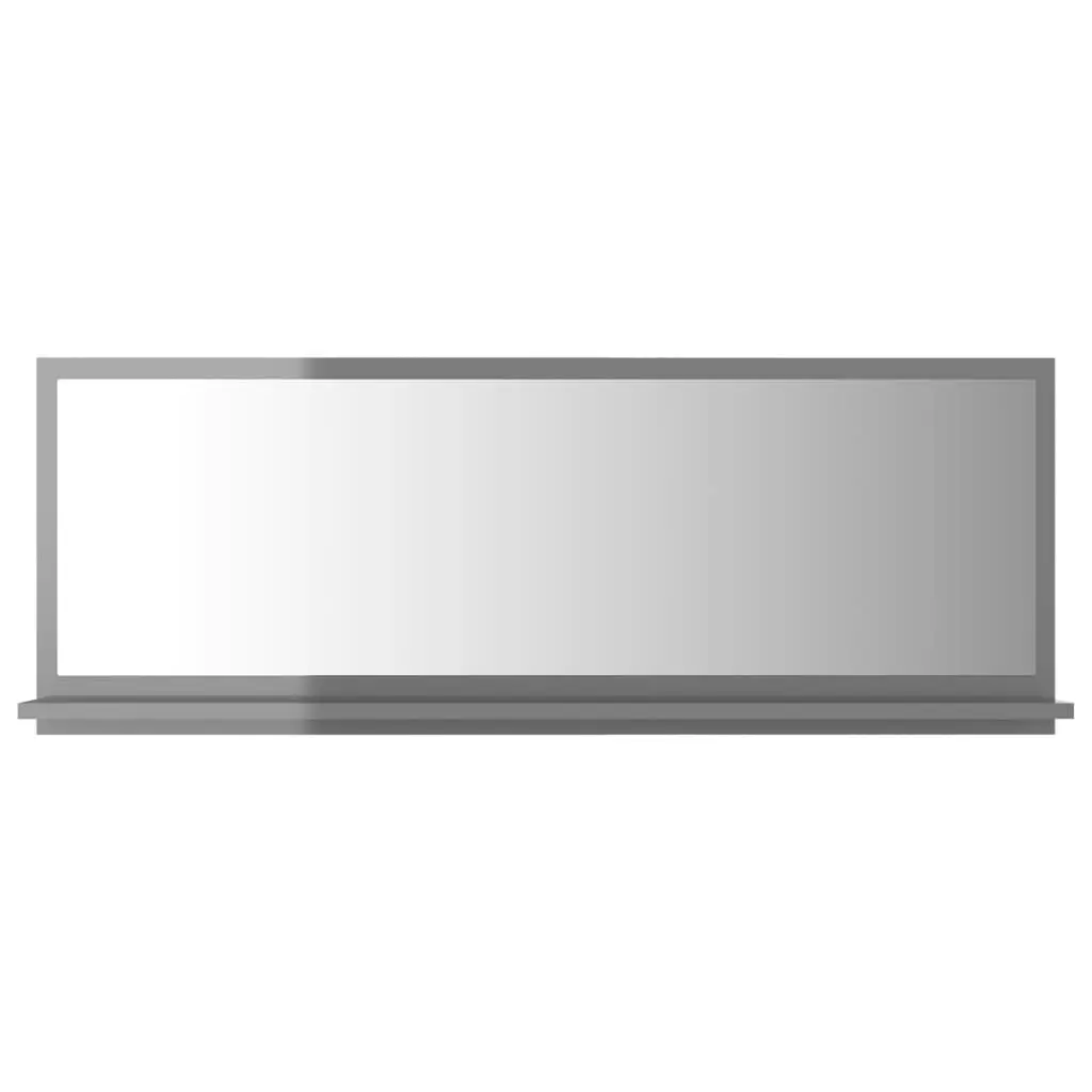 Bathroom Mirror High Gloss Grey 100x10.5x37 cm Engineered Wood 804597