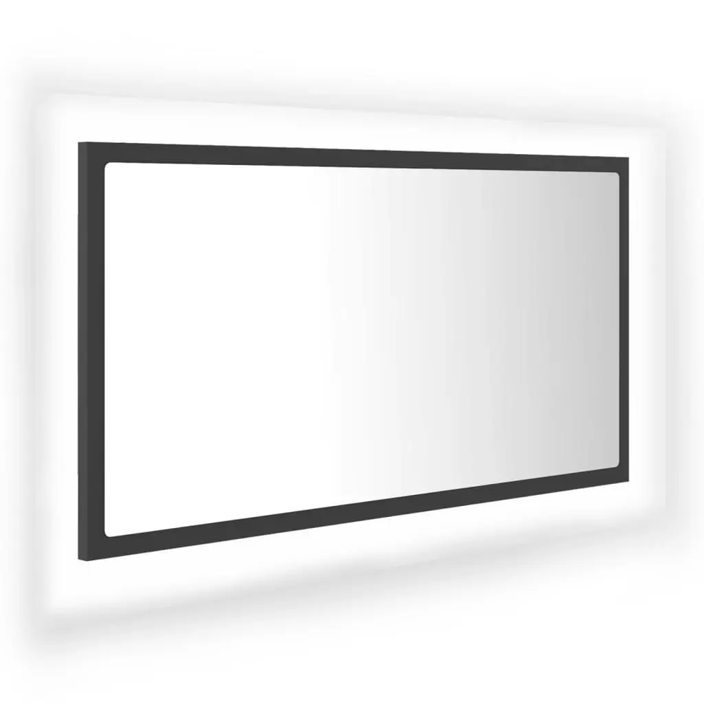 LED Bathroom Mirror Grey 80x8.5x37 cm Acrylic 804926