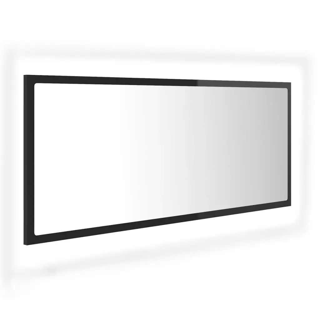 LED Bathroom Mirror High Gloss Black 100x8.5x37 cm Acrylic 804946