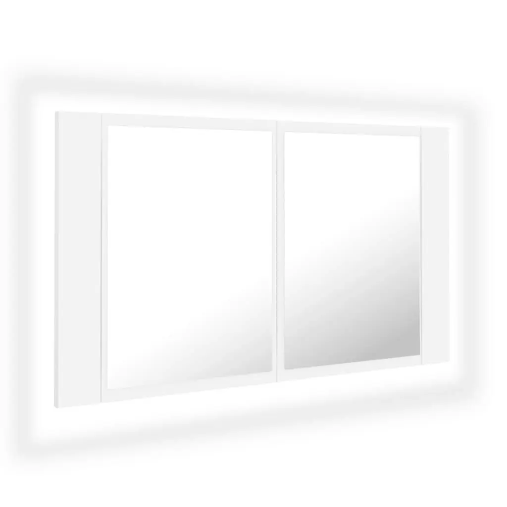 LED Bathroom Mirror Cabinet White 80x12x45 cm Acrylic 804964