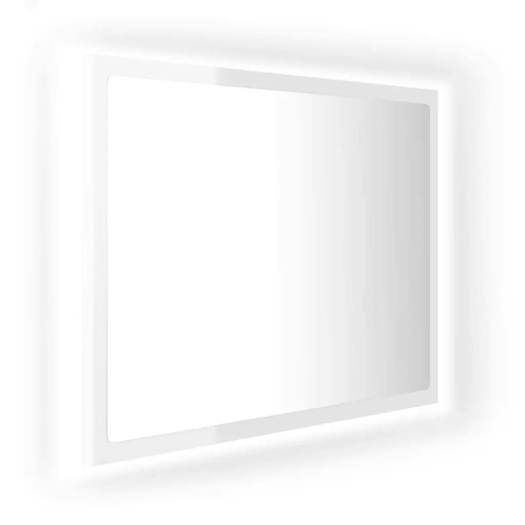 LED Bathroom Mirror High Gloss White 60x8.5x37 cm Acrylic 804921