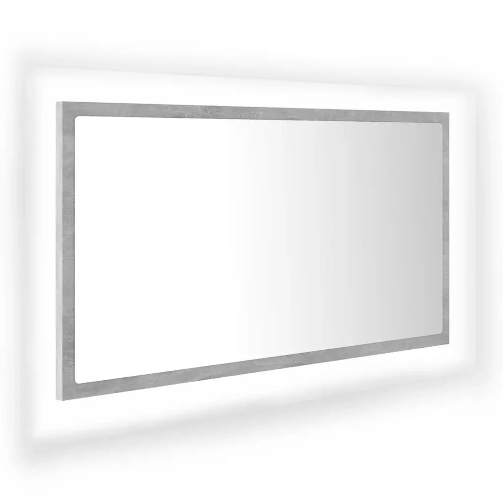 LED Bathroom Mirror Concrete Grey 80x8.5x37 cm Acrylic 804928