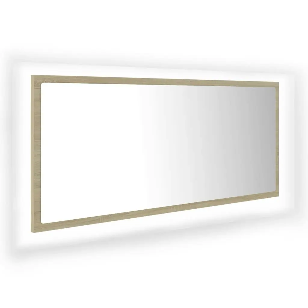 LED Bathroom Mirror Sonoma Oak 100x8.5x37 cm Acrylic 804943