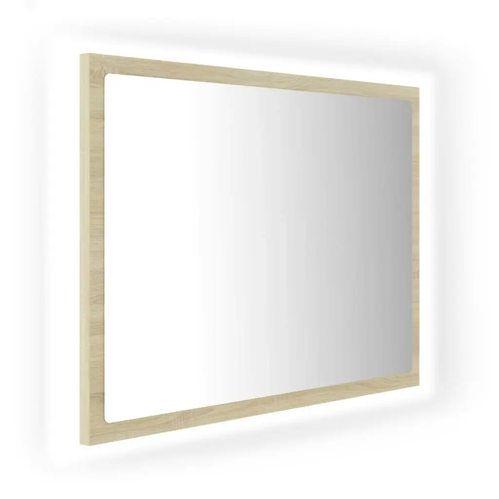 LED Bathroom Mirror Sonoma Oak 60x8.5x37 cm Acrylic 804919