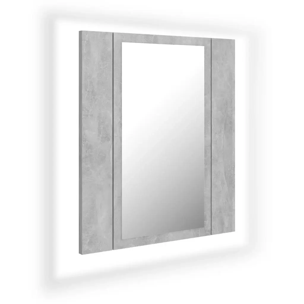 LED Bathroom Mirror Cabinet Concrete Grey 40x12x45 cm Acrylic 804952