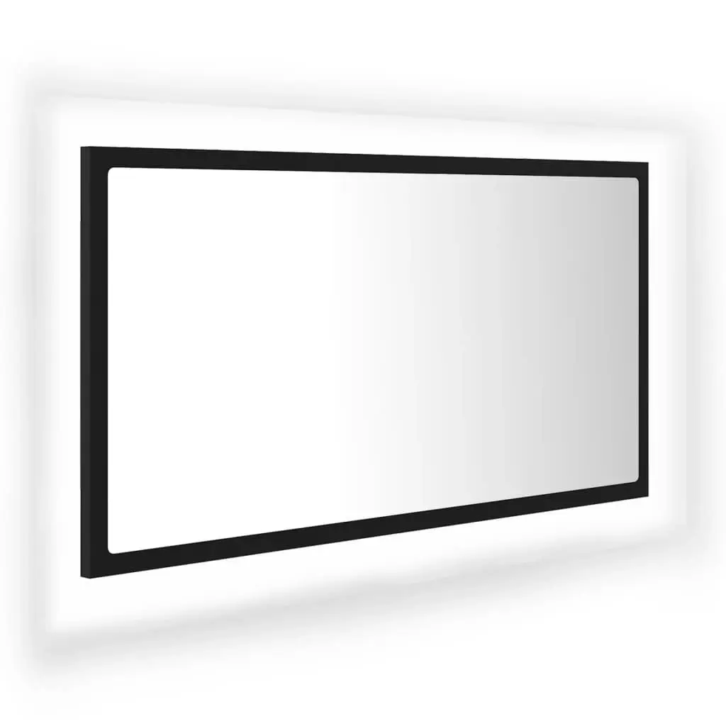 LED Bathroom Mirror Black 80x8.5x37 cm Acrylic 804925