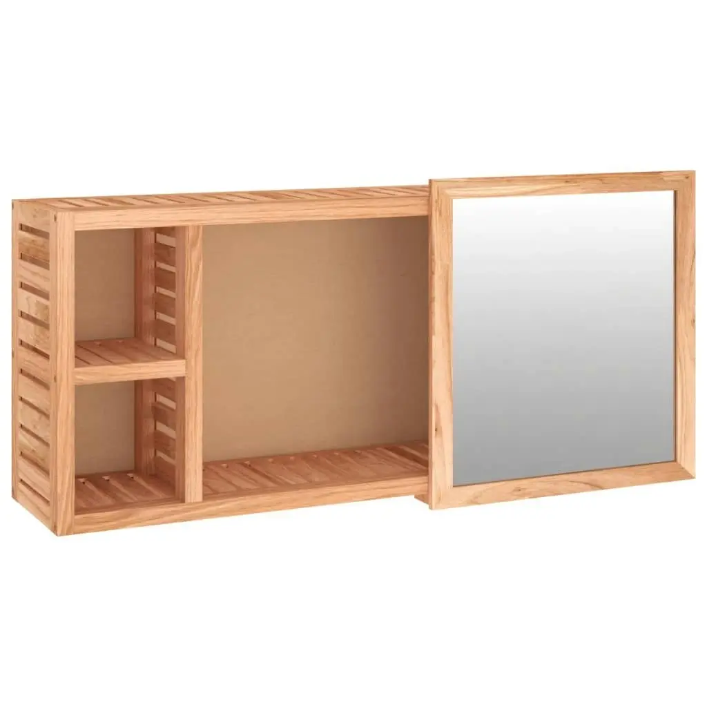 Mirror Cabinet 80x17x34 cm Solid Wood Walnut 350368