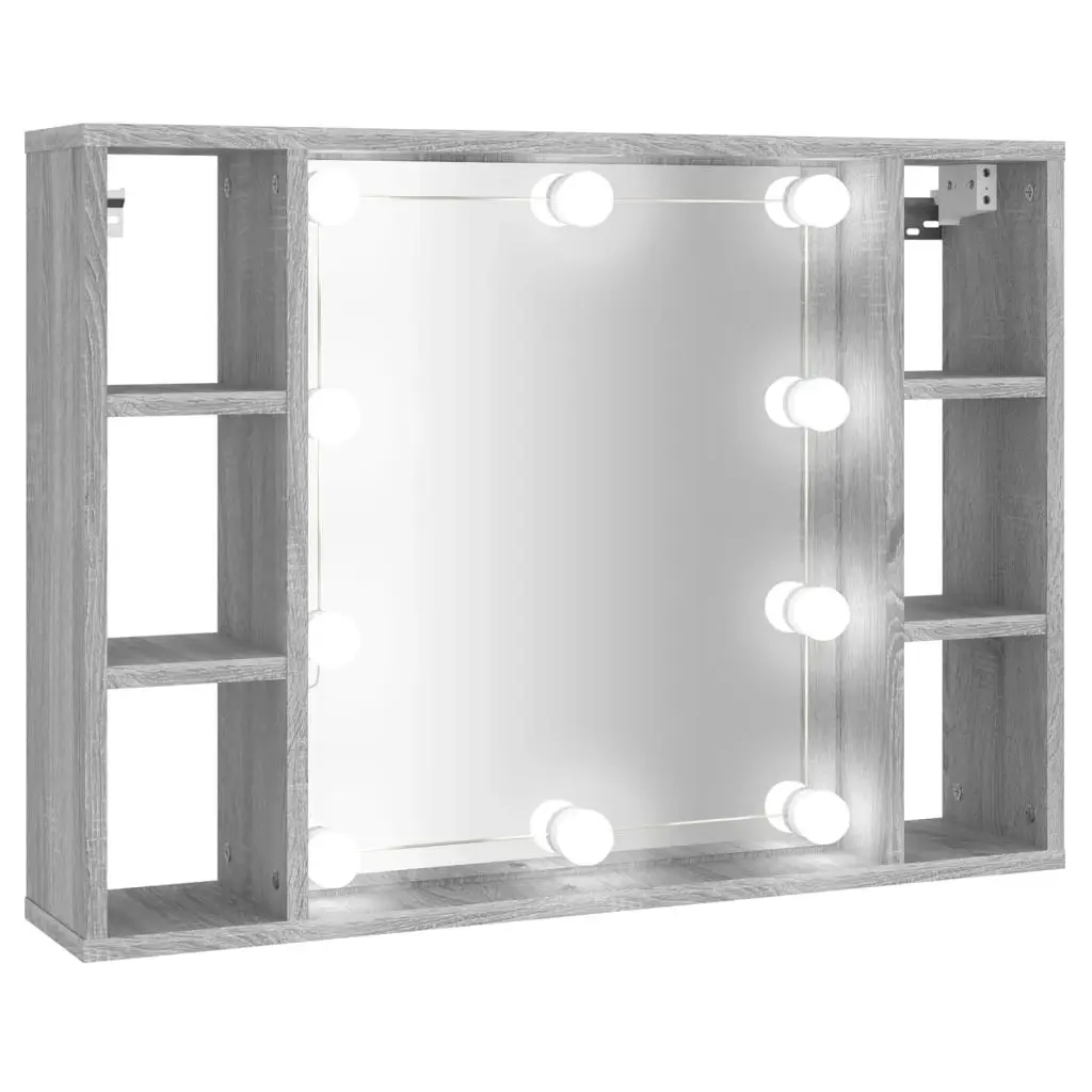 Mirror Cabinet with LED Grey Sonoma 76x15x55 cm 820446