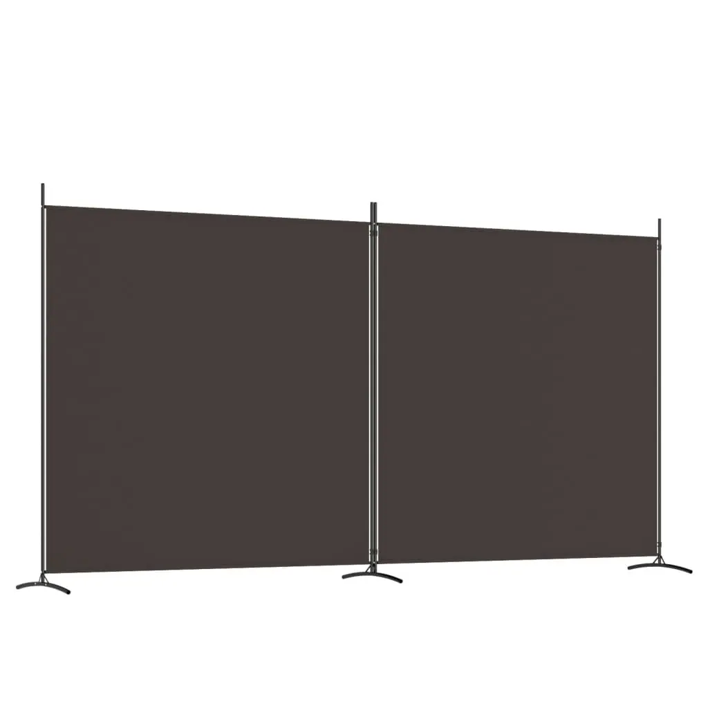 2-Panel Room Divider Brown 348x180 cm Fabric 350275