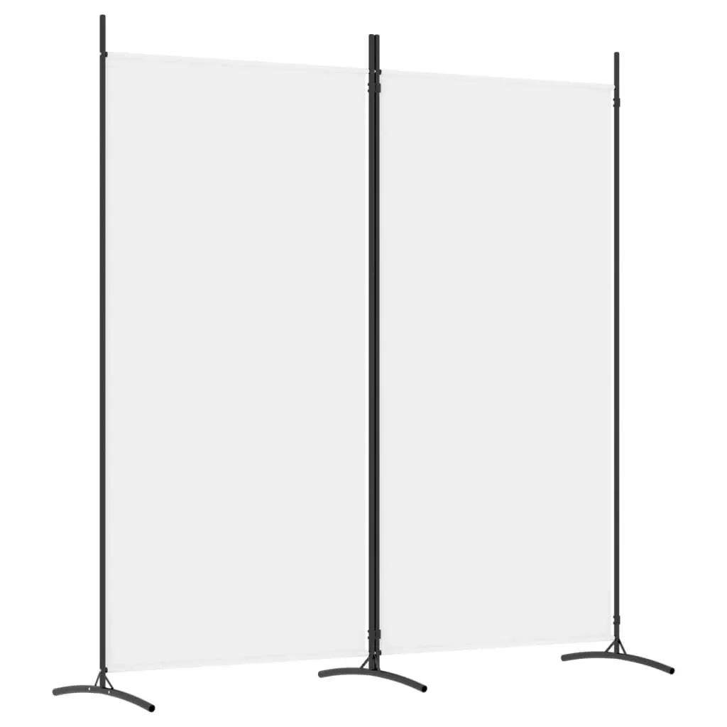 2-Panel Room Divider White 175x180 cm Fabric 350258