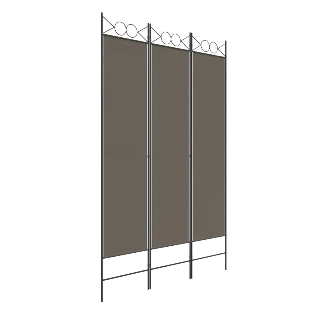 3-Panel Room Divider Anthracite 120x200 cm Fabric 350148