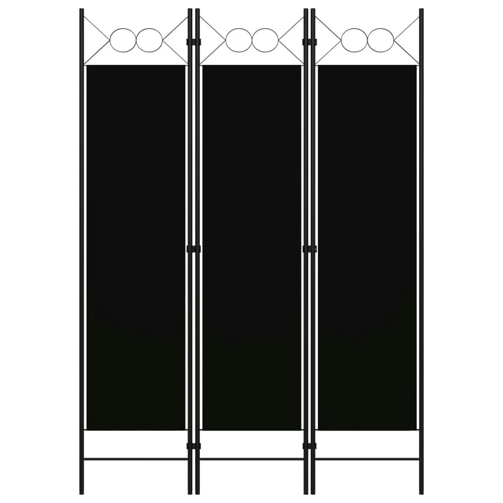 3-Panel Room Divider Black 120x180 cm 320702