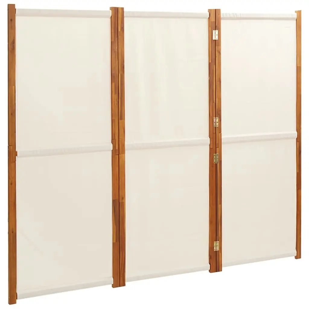 3-Panel Room Divider Cream White 210x180 cm 319183