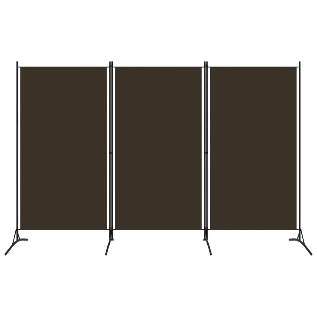 3-Panel Room Divider Brown 260x180 cm Fabric 320732