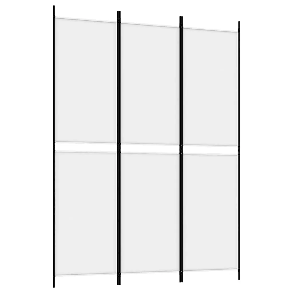 3-Panel Room Divider White 150x200 cm Fabric 350226