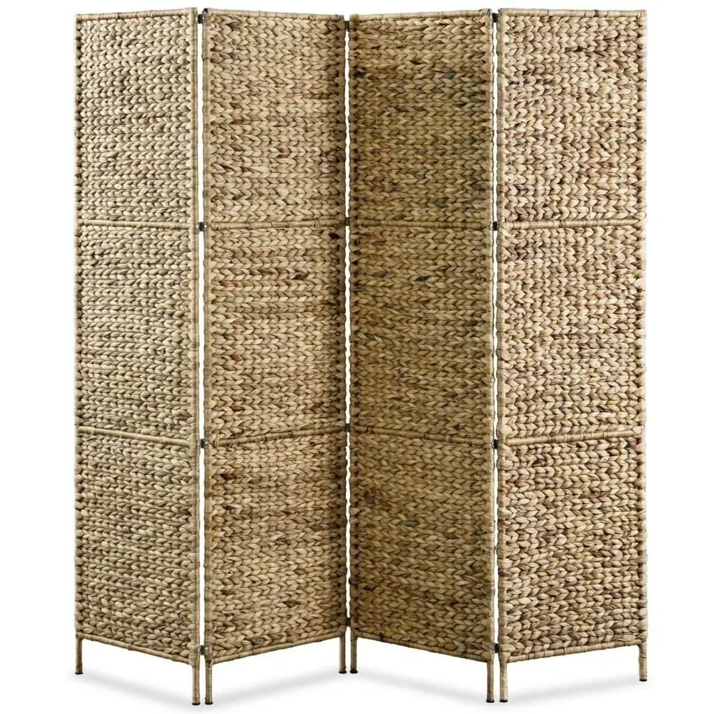 4-Panel Room Divider 154x160 cm Water Hyacinth 245497