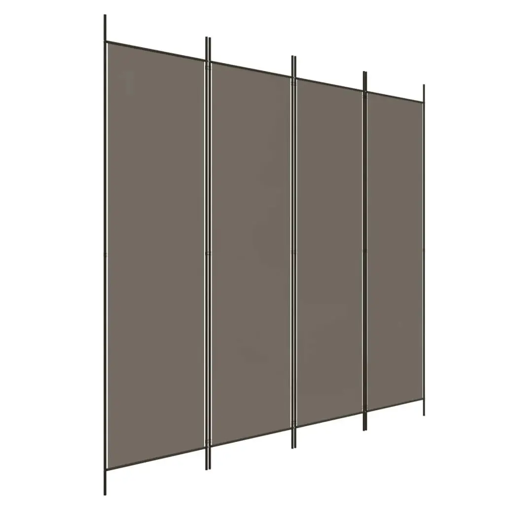 4-Panel Room Divider Anthracite 200x200 cm Fabric 350184