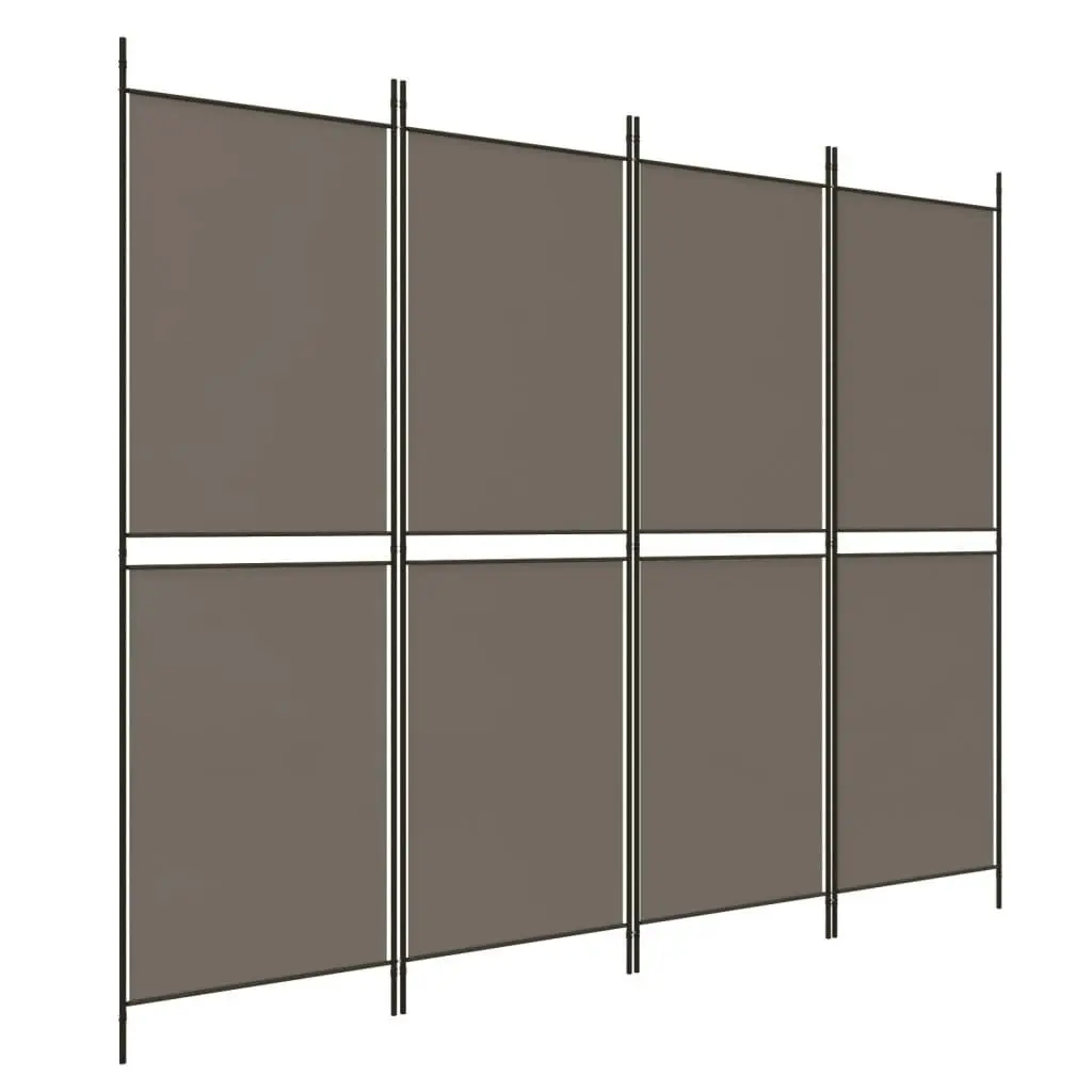 4-Panel Room Divider Anthracite 200x200 cm Fabric 350232