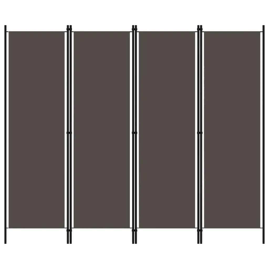 4-Panel Room Divider Anthracite 200x180 cm 320721