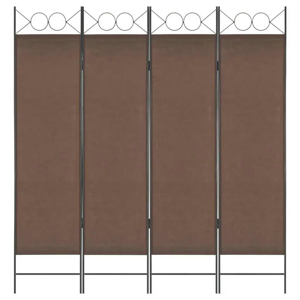 4-Panel Room Divider Brown 160x180 cm 280236