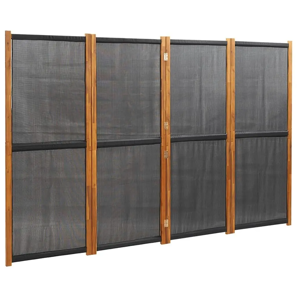 4-Panel Room Divider Black 280x180 cm 319180