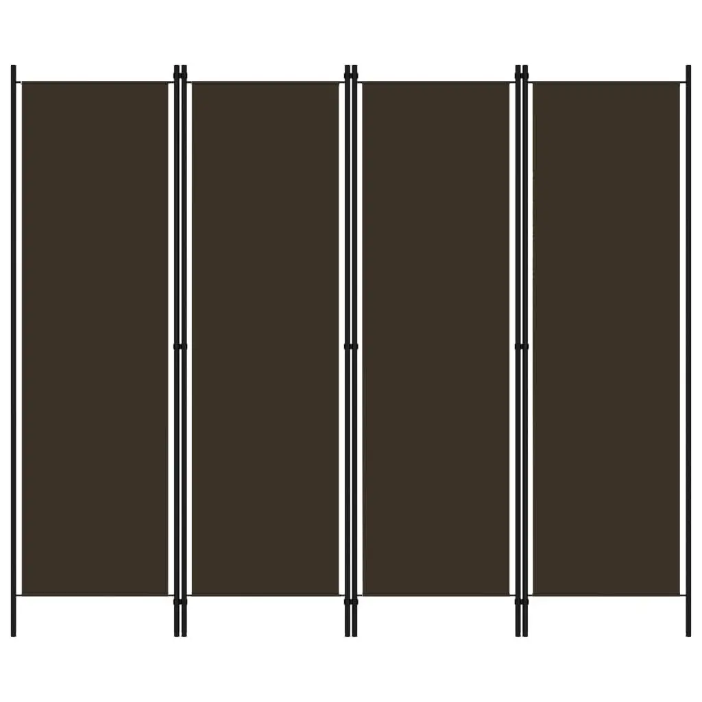 4-Panel Room Divider Brown 200x180 cm 320720