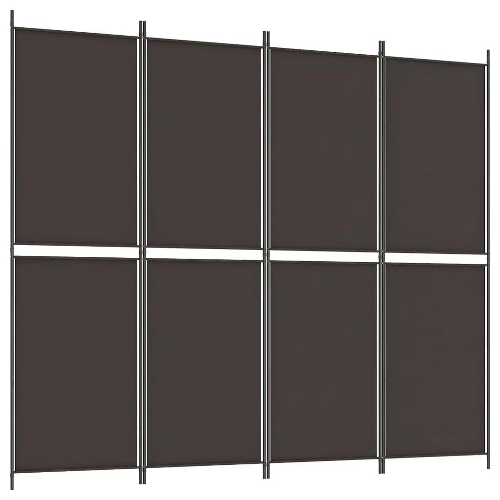 4-Panel Room Divider Brown 200x220 cm Fabric 350247