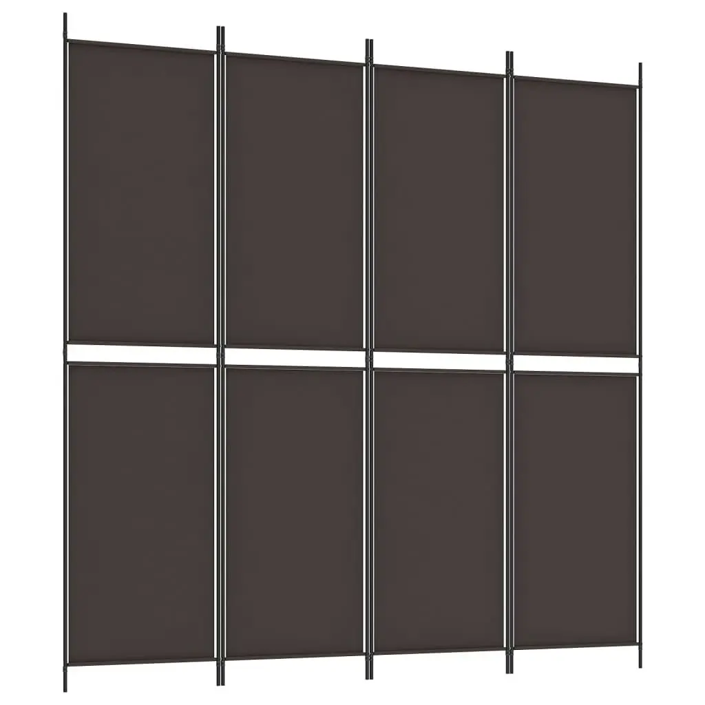 4-Panel Room Divider Brown 200x200 cm Fabric 350231