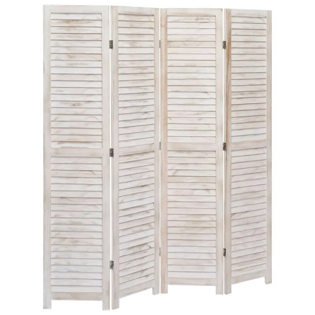 4-Panel Room Divider White 140x165 cm Wood 284200