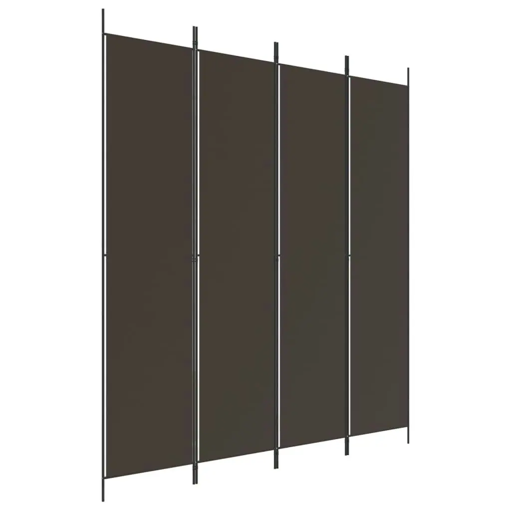 4-Panel Room Divider Brown 200x220 cm Fabric 350199