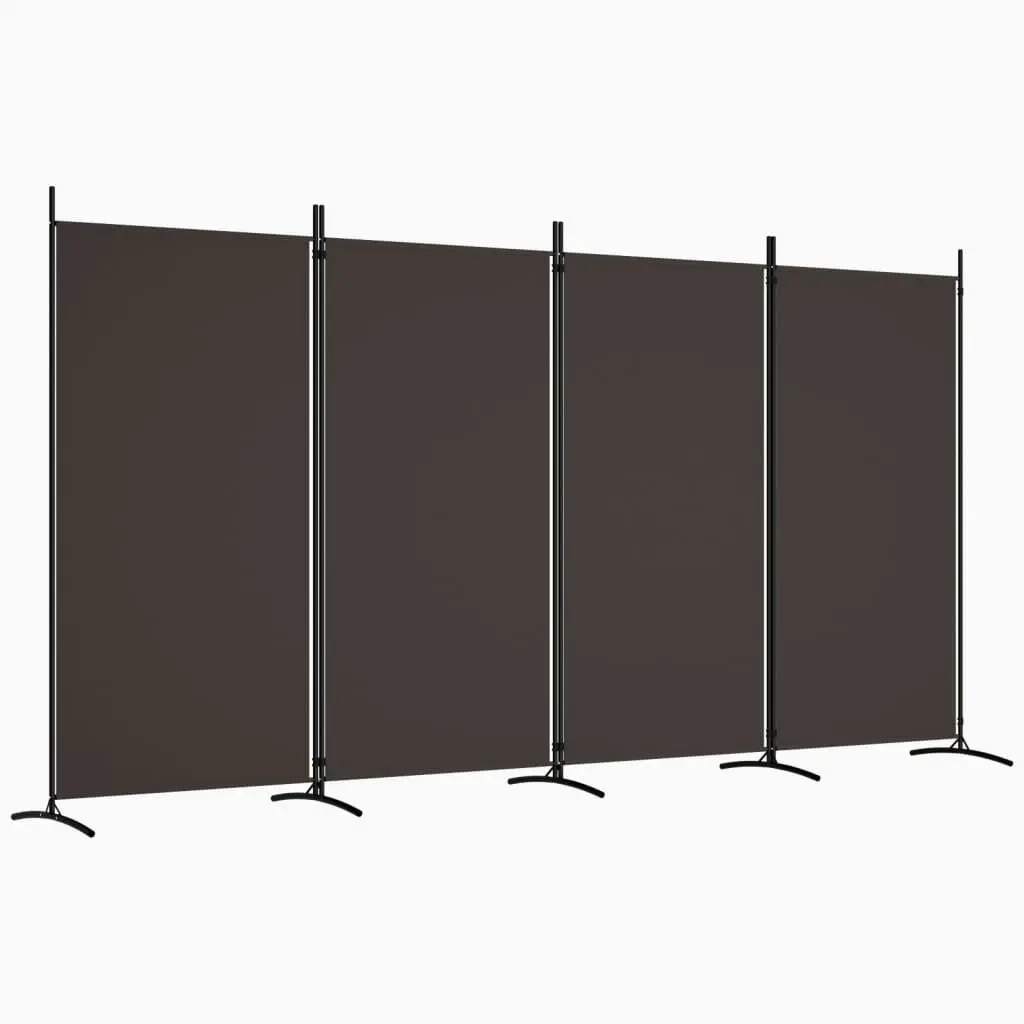 4-Panel Room Divider Brown 346x180 cm Fabric 350263