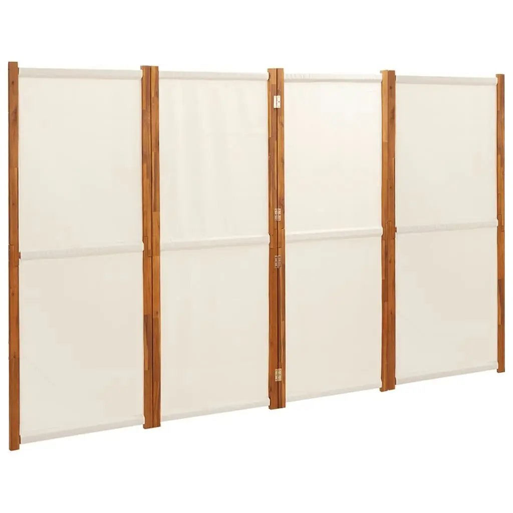 4-Panel Room Divider Cream White 280x180 cm 319184