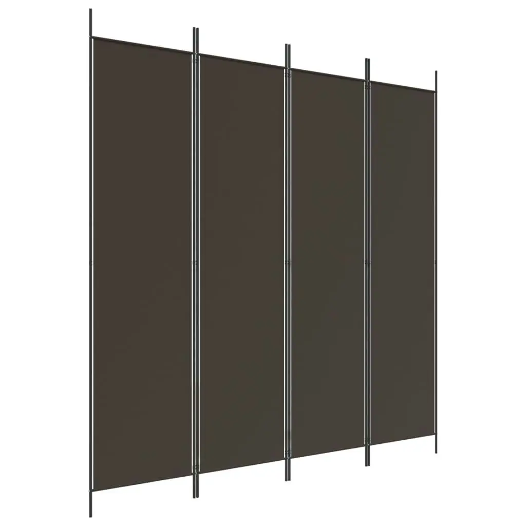 4-Panel Room Divider Brown 200x200 cm Fabric 350183