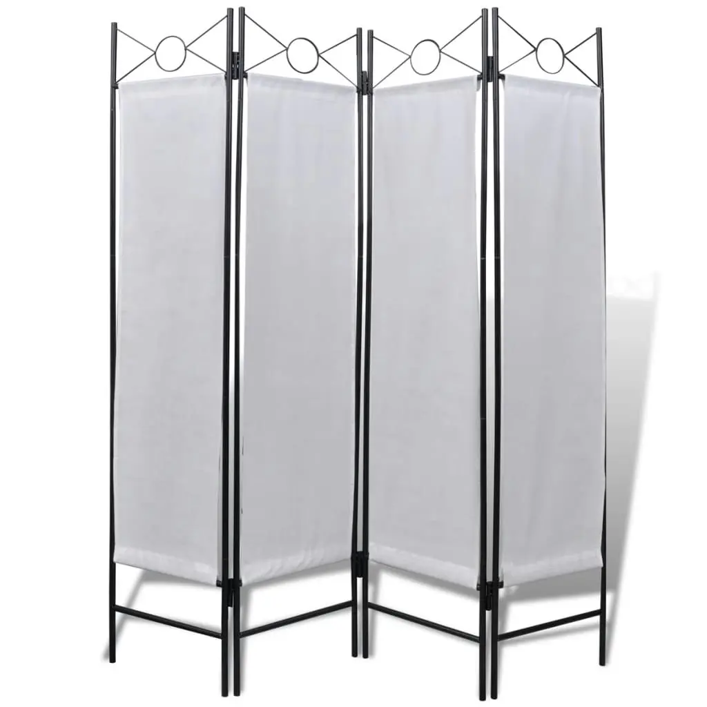 4-Panel Room Divider Privacy Folding Screen White 160 x 180 cm 240808