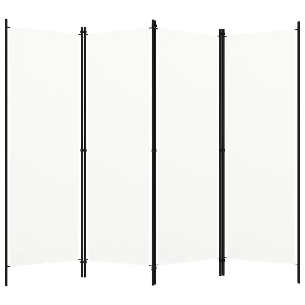 4-Panel Room Divider White 200x180 cm 320719