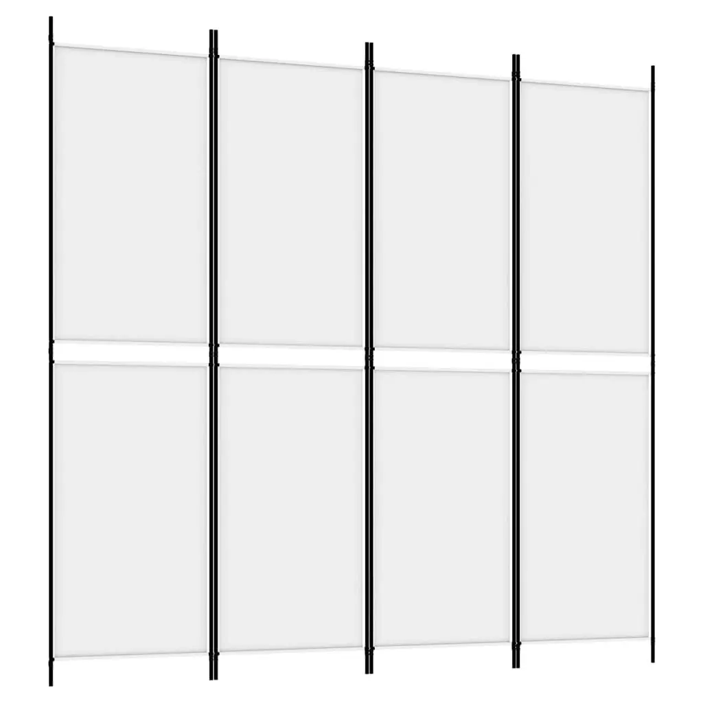 4-Panel Room Divider White 200x200 cm Fabric 350230