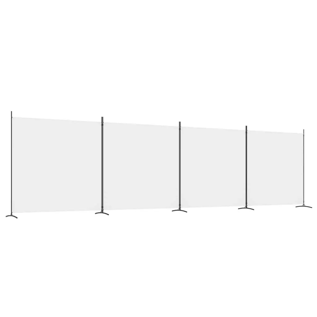 4-Panel Room Divider White 698x180 cm Fabric 350282