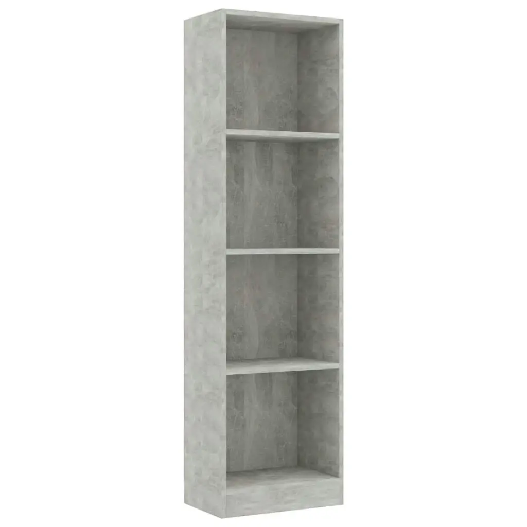 4-Tier Book Cabinet Concrete Grey 40x24x142 cm Engineered Wood 800841