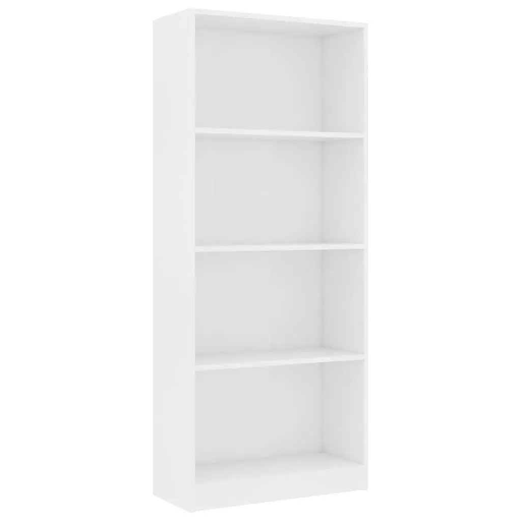 4-Tier Book Cabinet White 60x24x142 cm Engineered Wood 800873